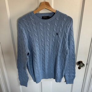 Polo Ralph Lauren Men’s Blue Cable knit Sweater- Size Small